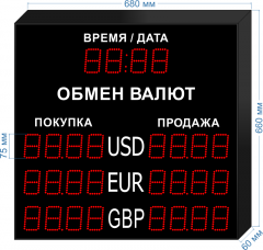 Табло курсов валют KV-75-4x3T