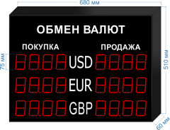 Табло курсов валют KV-75-4x3