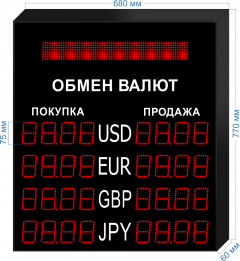 Табло курсов валют KV-75-4x4BS